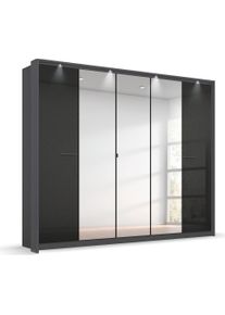 Rauch Draaideurkast Kledingkast kast garderobe linnenkast kleedkamer OTELI met spiegel in het midden en passe-partout, optioneel met verlichting