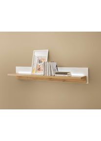 Inosign Wandrek Long Island in moderne trendkleur, inclusief verlichting wandplanken wit