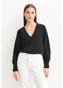 Véro Moda Vero Moda Shirt met lange mouwen VMBECCA LS V-NECK LACE TOP JRS NOOS dames longsleeves maat M zwart