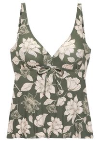 s.Oliver RED LABEL Beachwear Beugeltankinitop Lady met een bloemmotief dames tankini's met beugel maat B groen