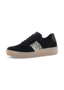 Gabor Plateausneakers , vrijetijdsschoen, halfhoge schoen, veterschoen met plateauzool in crêpe-optiek dames lage sneakers maat 36 zwart