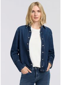 BOSS Orange Overhemdblouse Shirt Premium damesmode dames dames overhemden maat L (40) blauw