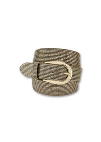 Bernd Götz BERND GÖTZ Leren riem met reflecterende glanspunten dames brede riemen maat 75 goud(kleur)