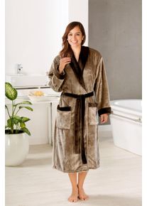 Gözze Gözze Uniseks badjas Zijdegevoel, ideaal voor sauna & spa, hotelbadjas, ochtendjas (1 stuk) unisex badjassen maat S bruin