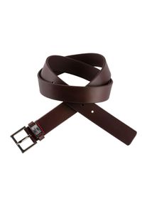 Hugo Leren riem Giove-Mplate_Sz35 met contrasterende stiksels heren riemen maat 120 bruin