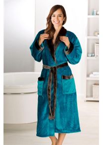 Gözze Gözze Uniseks badjas Zijdegevoel, ideaal voor sauna & spa, hotelbadjas, ochtendjas (1 stuk) unisex badjassen maat S groen