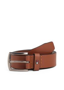 Tommy Hilfiger Leren riem DENTON 3.5 EXT Eenvoudige gesp, metalen logo heren riemen maat 105 bruin