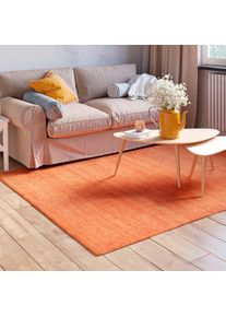 MyFlair Möbel & Accessoires Wollen kleed Isra Kortpolig, handgeweven tapijt, gemêleerd, 100% wol, handgeweven wollen vloerkleden maat - rood