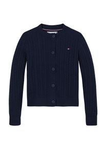 Tommy Hilfiger Vest MINI CABLE CARDIGAN met klein kabelpatroon meisjes vesten maat 7 (122) blauw