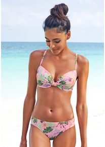 s.Oliver RED LABEL Beachwear Bikinibroekje AZALEA met tropische print dames bikinibroekjes maat 34 roze