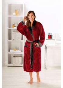 Gözze Gözze Uniseks badjas Zijdegevoel, ideaal voor sauna & spa, hotelbadjas, ochtendjas (1 stuk) unisex badjassen maat L rood
