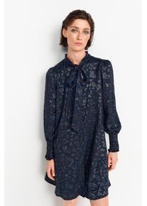 Rich & Royal Rich & Royal Mini-jurk in glanzend jacquard-look met leeuw-uitbranding dames jurken maat 36 blauw