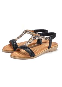 Vivance Sandalen Zomerschoen Sandalette, zomerschoen met gevlochten banden en zachte voetbed dames sportieve sandalen maat 36 zwart