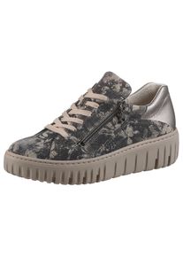 Waldläufer Waldläufer Plateausneakers H-LIVIA Veterschoen, lage schoen, comfortschoen met uitneembaar lederen voetbed dames lage sneakers maat 9 (43) grijs