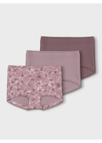 name it Boxershort NMFTIGHTS 3P MAUVE FLOWER NOOS (set, 3 stuks) meisjes ondergoed maat 104 roze