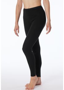 Schiesser Lange onderbroek LUXURY met subtiel glanzende naad dames thermokleding maat 38 zwart