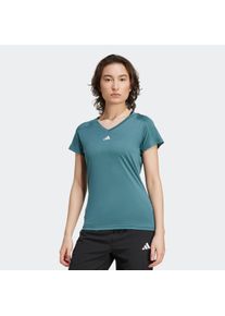adidas Performance T-shirt AEROREADY TRAIN ESSENTIALS MINIMAL BRANDING V-NECK dames tops maat XS groen