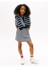 Tommy Hilfiger Polojurk POLO STRIPE DRESS SS voor kinderen tot 16 jaar, met polokraag meisjes zomerjurken maat 4 (104) blauw