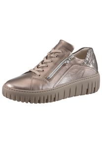 Waldläufer Waldläufer Plateausneakers H-LIVIA Veterschoen, lage schoen, comfortschoen met uitneembaar lederen voetbed dames lage sneakers maat 9 (43) goud(kleur)