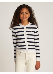 Tommy Hilfiger Vest MINI CABLE CARDIGAN met klein kabelpatroon meisjes vesten maat 74 blauw