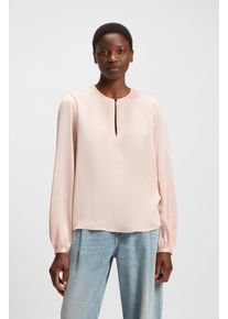 BOSS Orange Klassieke blouse Bonnie Premium Damesmode met gesplitste ronde hals dames blouses maat XXL (44) roze
