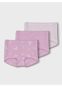 name it Boxershort NMFTIGHTS 3P PINK BUTTERFLY NOOS (set, 3 stuks) meisjes ondergoed maat 104 paars