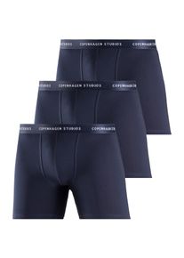 Copenhagen Studios Lange boxershort Boxershorts voor heren met langere pijpen en logo-tailleband (set, 3 stuks) heren lange onderbroeken maat L blauw