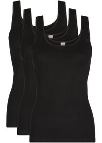Nina von C. Hemd Daily basic, zacht, comfortabel, nauw, ronde hals, brede bandjes (3 stuks) dames armloze tops maat 44 zwart