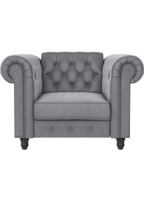 Dorel Home Chesterfield-fauteuil Felix met rugleuning 3-voudig verstelbaar, benen massief hout, zithoogte 46 cm fauteuils