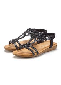 Vivance Sandalen Zomerschoen Sandalette, zomerschoen met elastische banden & glittersteentjes VEGAN dames sandaaltjes maat 36 zwart