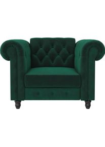 Dorel Home Chesterfield-fauteuil Felix met rugleuning 3-voudig verstelbaar, benen massief hout, zithoogte 46 cm fauteuils