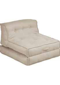 Inosign Fauteuil Pia Loungestoel in 2 afmetingen, met slaapfunctie en poef-functie. fauteuils maat Feinstruktur beige