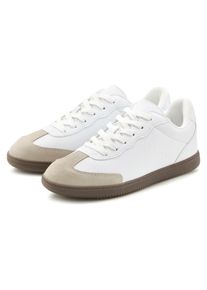 ELBSAND Sneakers Vrijetijdsschoen Retro sneaker, lage schoen, veterschoen met leer aandeel unisex kinderen sneakers laag maat 42 wit