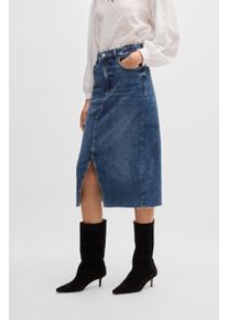 BOSS Orange Geweven rok DENIM SKIRT MIDI Premium Damesmode dames rokken maat 26 blauw