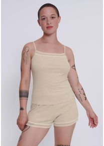 Sloggi Top met spaghettibandjes GO Ribbed Spaghetti Top met fijne tonale strepen dames spaghettitops maat M grijs