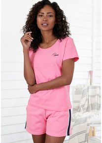 Vivance Shirt met korte mouwen -T-Shirt T-shirt met borduursel, loungewear dames t-shirts maat 32/34 roze