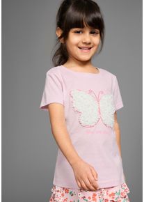 Kangaroos T-shirt Aufwendige Schmetterling-Applikation T-shirt met uitgebreide 3D-applicatie meisjes t-shirts maat 128/134 roze