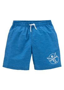 Chiemsee Zwemshort Melange Kids met logoprint jongens badmode maat 134/140 blauw