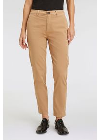 BOSS Orange Geweven broek Tachini Premium Damesmode met leren merklabel aan de achterkant van de tailleband dames pantalons maat 34 bruin