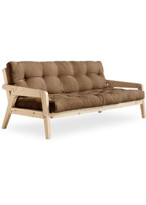 KARUP Slaapbank Graf Met houtstructuur, incl. futonmatras, ligoppervlak 130x190 cm bruin, slaapbanken, Breedte ligoppervlak: 130 cm, Lengte