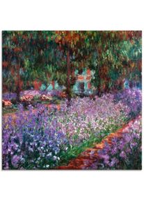 Artland Print op glas De tuin van de kunstenaar bij Giverny glazen artprint paars