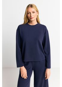 Rich & Royal Rich & Royal Sweatshirt 2409 T Peach Crew oversneden schouders, zachte greep, ronde hals dames truien & sweaters maat M blauw