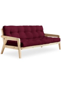 KARUP Slaapbank Graf Met houtstructuur, incl. futonmatras, ligoppervlak 130x190 cm rood, slaapbanken, Breedte ligoppervlak: 130 cm, Lengte