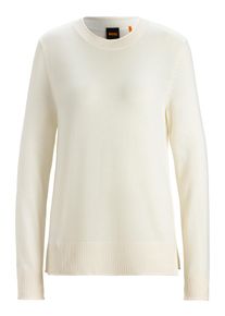 BOSS Orange Gebreide trui Fanikale Premium Damesmode klassieke basic trui, ronde hals dames truien maat M beige