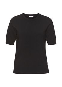 Lascana Trui met korte mouwen in fijne breisel-kwaliteit, t-shirt trui, basic dames truien maat 32/34 zwart