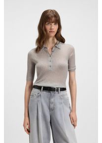 BOSS Orange Trui met korte mouwen Fugano Premium Damesmode van hoogwaardige scheerwolmix dames truien maat S grijs