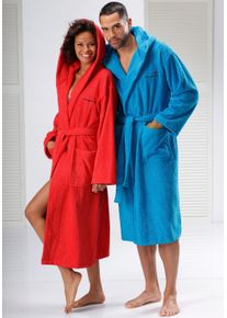 Kangaroos Uniseks badjas Cassidy, voor dames & heren, standaardlengte & extra lengte met zakken, mannen en vrouwen, katoen, reizen, hotel, sauna,
