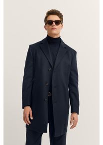 Bugatti Korte jas Kasjmier in modern fit met knoopsluiting heren mantels maat 46 blauw