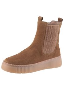 Gabor Chelsea-boots , plateau, enkellaarsjes met stretchinzet aan de buitenkant dames chelsea boots maat 38 beige