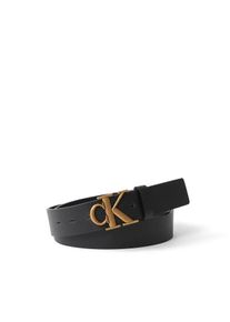 Calvin Klein Leren riem MONOGRAM BUCKLE FIXED BELT 35MM heren riemen maat 110 zwart